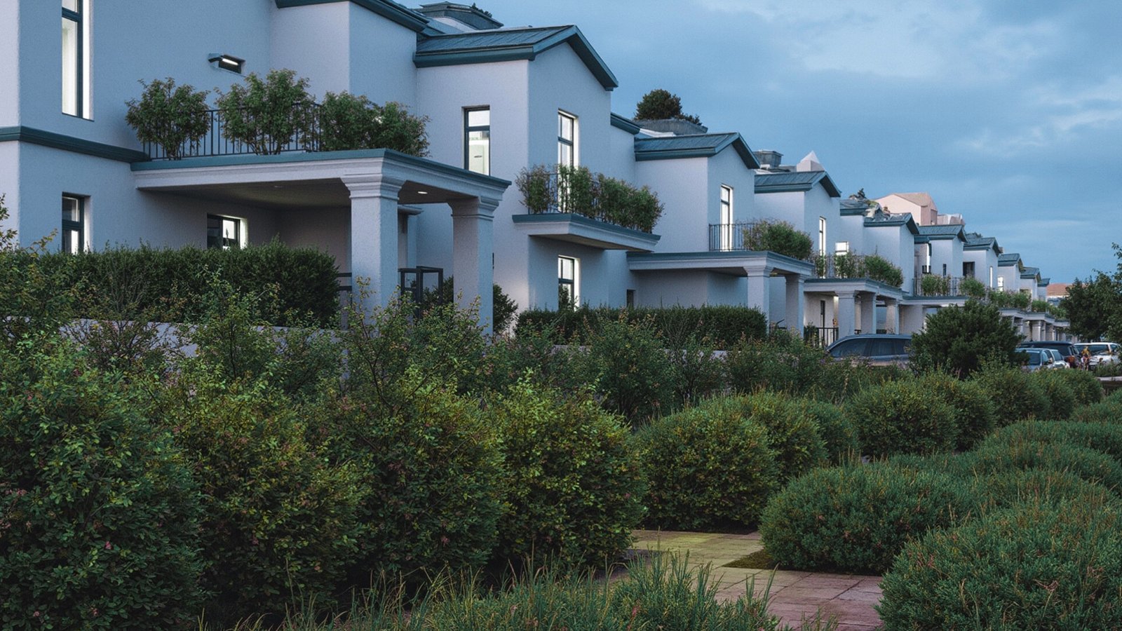 اسم وموقع المشروع :H.V  قرية سكنية – الامارات الشارقة      التصنيف :  مجمع سكني وخدمي     المساحة :  55000 متر مربع    حالة المشروع :   قيد التصميم