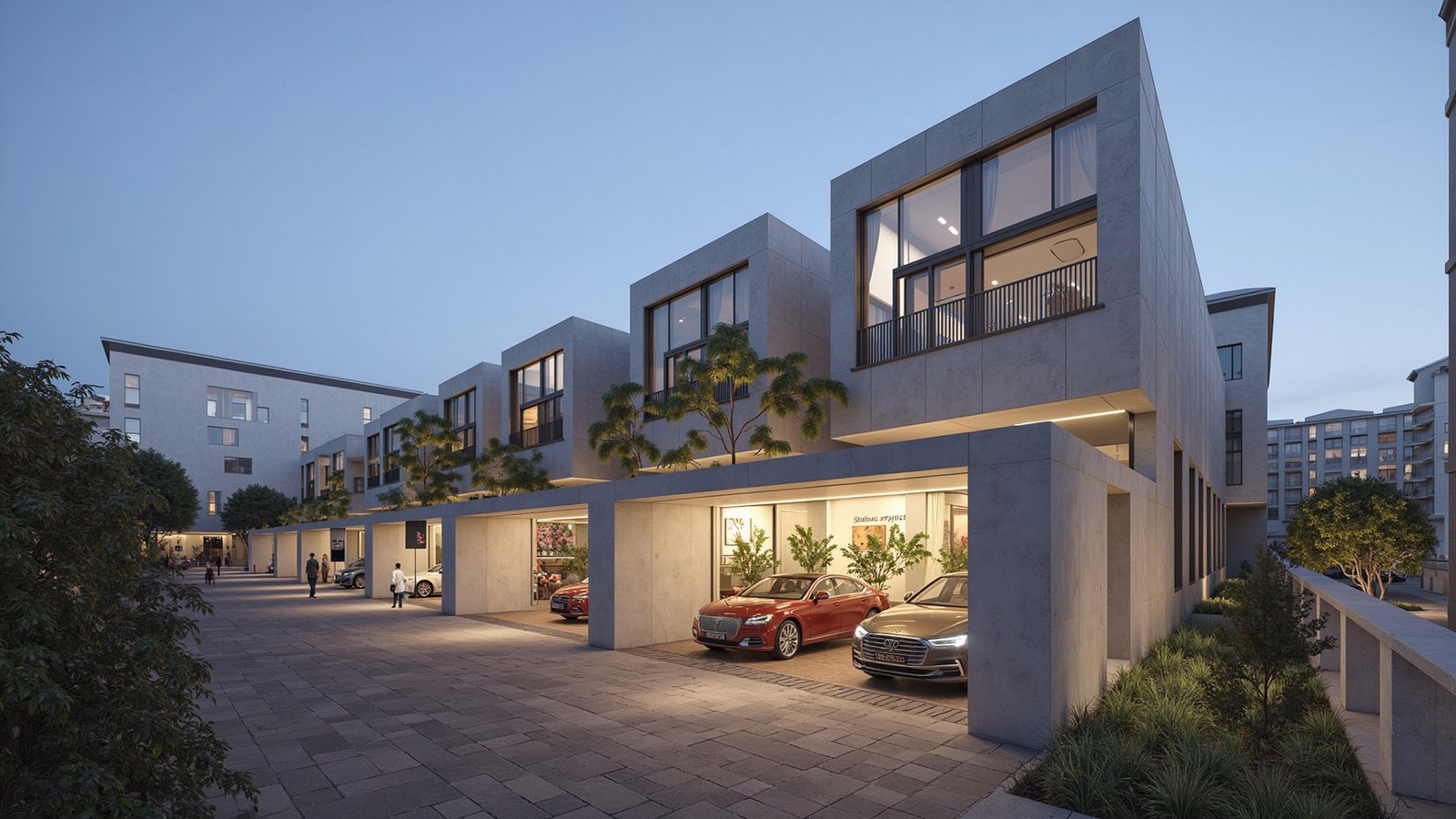 اسم وموقع المشروع :   تاون هاوس  – الامارات الشارقة     التصنيف :  مجمع سكني    المساحة :  4000 متر مربع    حالة المشروع :   قيد التصميم