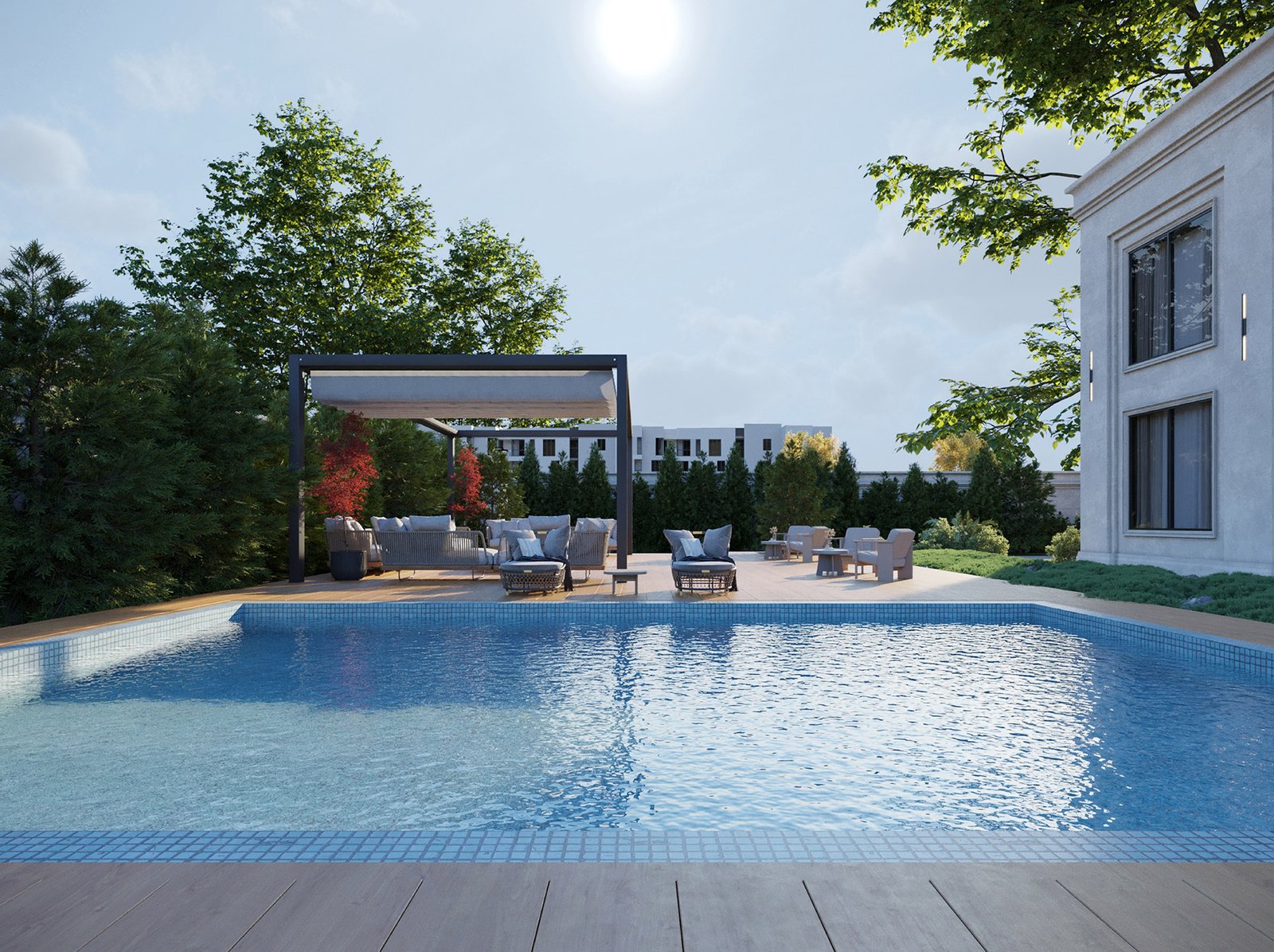 اسم وموقع المشروع :  استراحة الشارقة – الامارات الشارقة      التصنيف :  حديقة - خاص     المساحة :  500 متر مربع    حالة المشروع :   قيد الانشاء