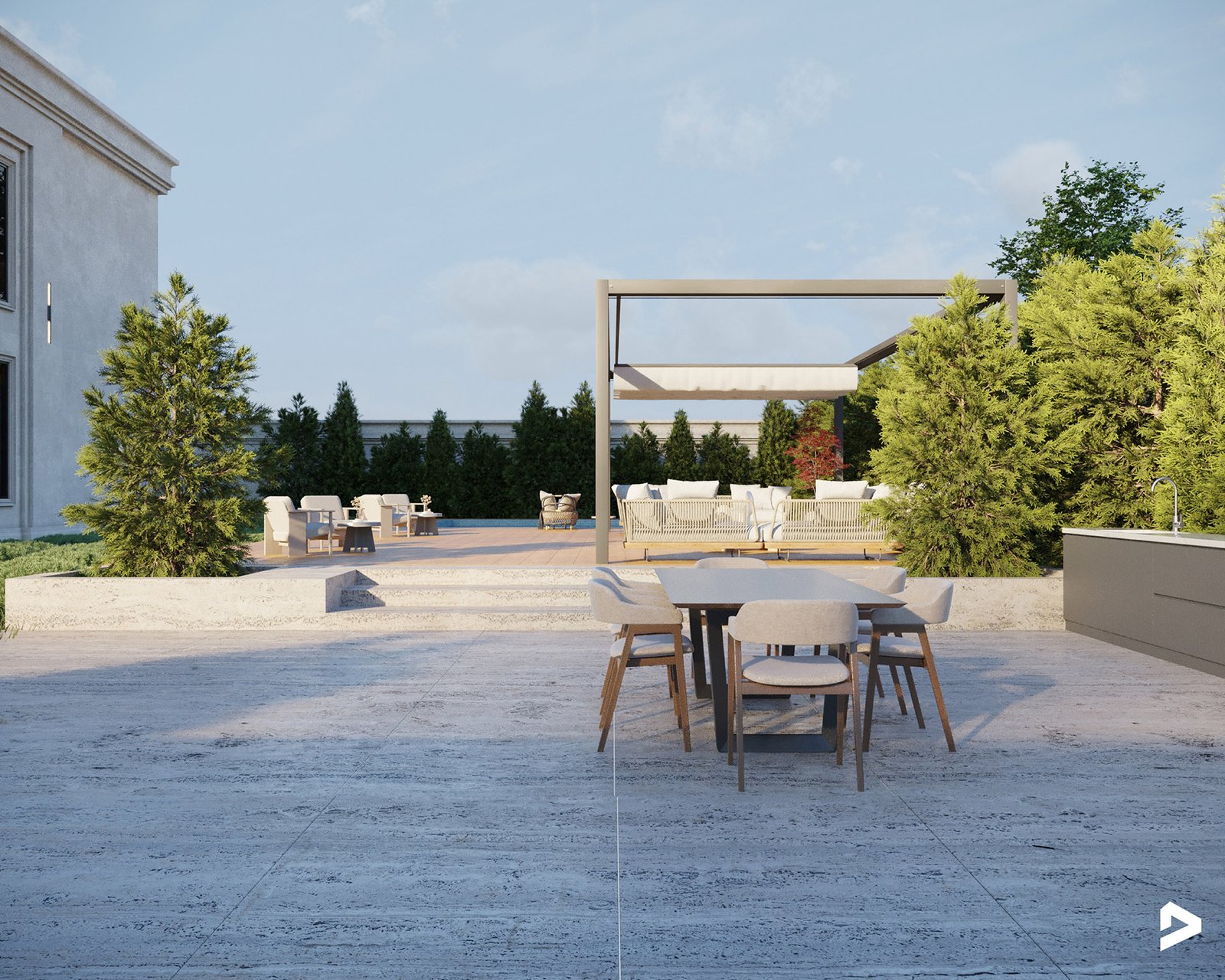 اسم وموقع المشروع :  استراحة الشارقة – الامارات الشارقة      التصنيف :  حديقة - خاص     المساحة :  500 متر مربع    حالة المشروع :   قيد الانشاء