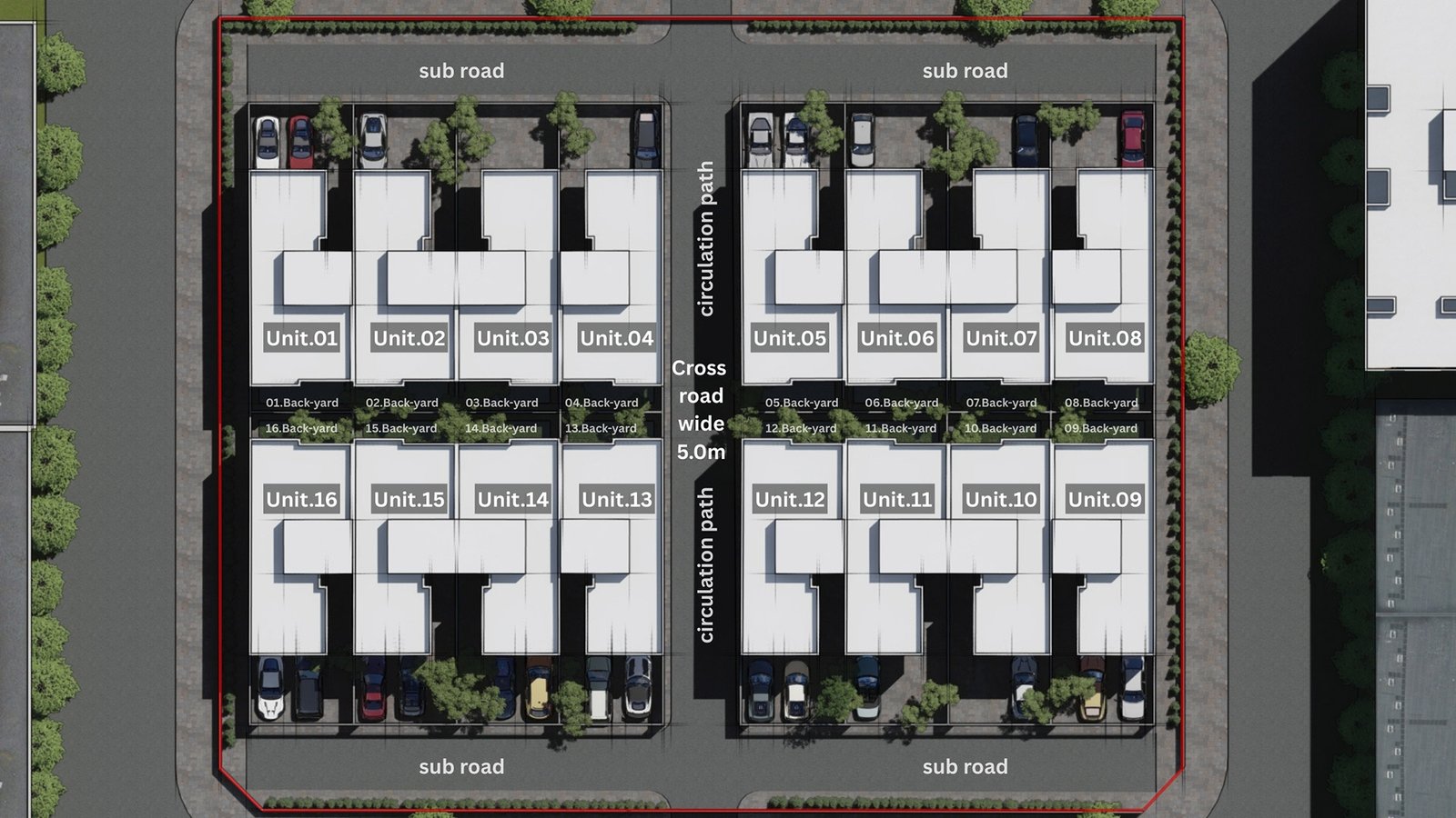 اسم وموقع المشروع :   تاون هاوس  – الامارات الشارقة     التصنيف :  مجمع سكني    المساحة :  4000 متر مربع    حالة المشروع :   قيد التصميم
