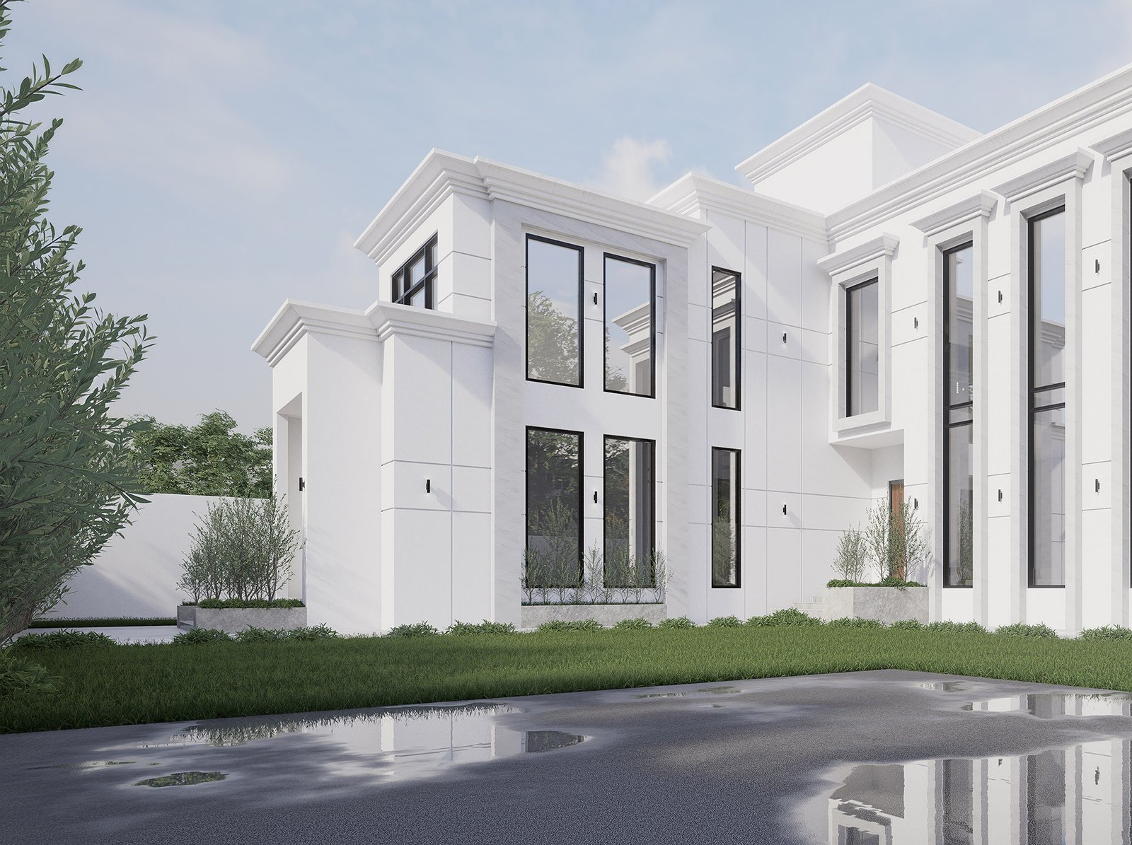 اسم وموقع المشروع :  الكلاسيكية الانيقة – الامارات الفجيرة     التصنيف :  سكني    المساحة :  800 متر مربع    حالة المشروع :   قيد التصميم