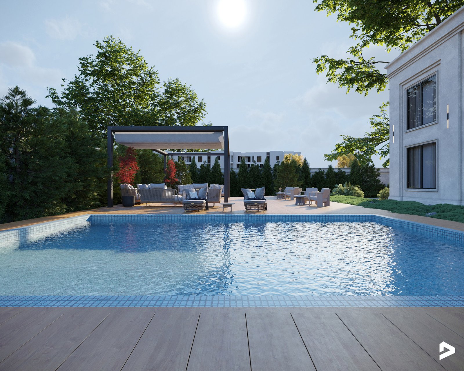 اسم وموقع المشروع :  استراحة الشارقة – الامارات الشارقة      التصنيف :  حديقة - خاص     المساحة :  500 متر مربع    حالة المشروع :   قيد الانشاء