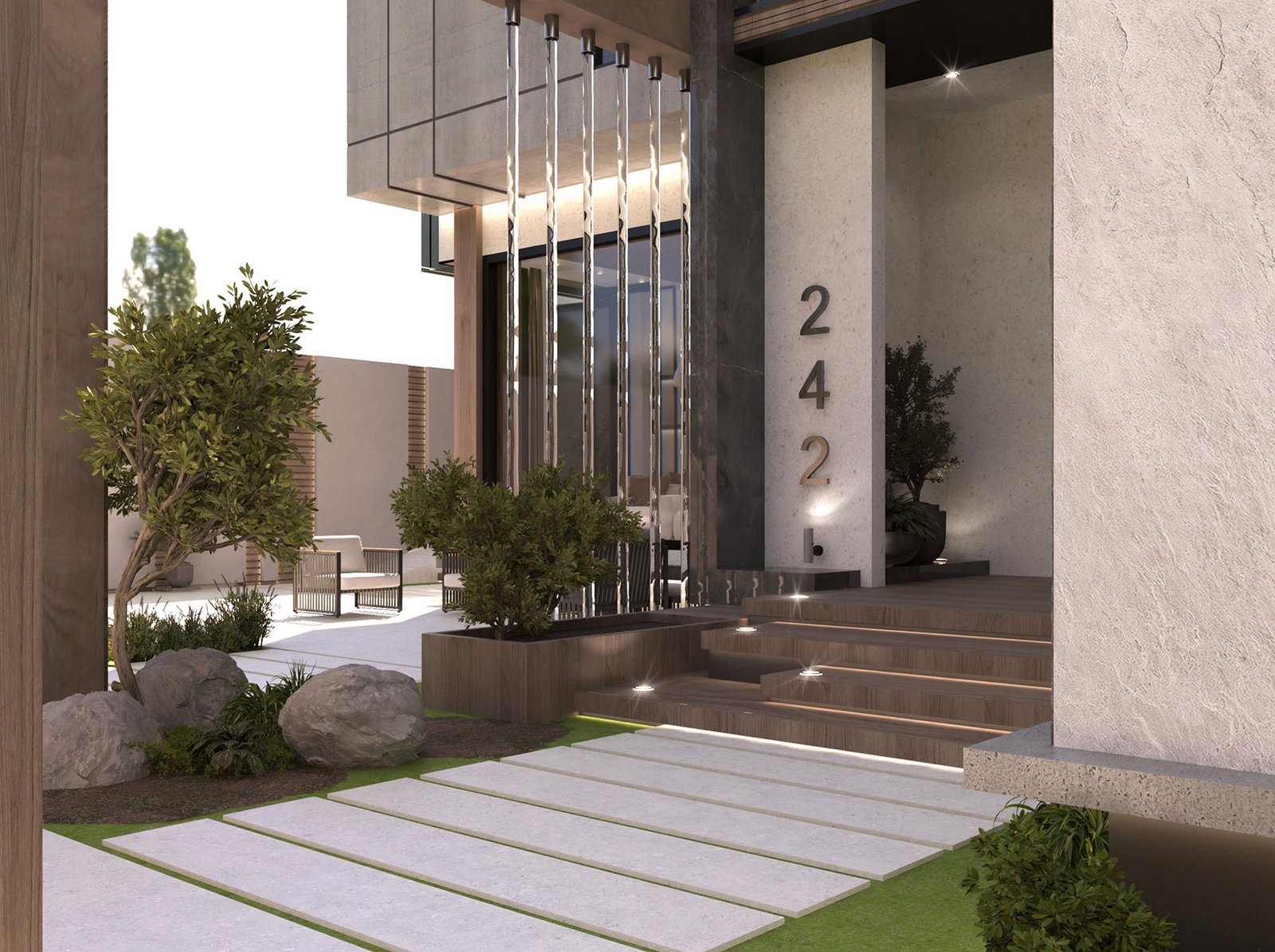 اسم وموقع المشروع :  الفخامة الراقية – الامارات الشارقة      التصنيف :  سكني     المساحة :  950 متر مربع    حالة المشروع :   قيد الانشاء