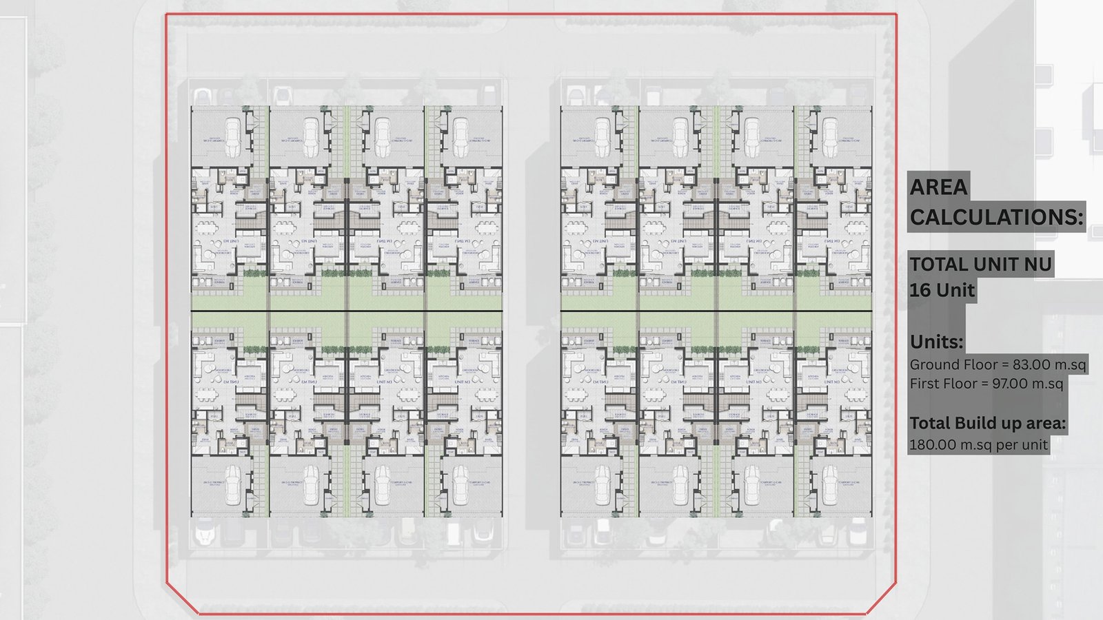 اسم وموقع المشروع :   تاون هاوس  – الامارات الشارقة     التصنيف :  مجمع سكني    المساحة :  4000 متر مربع    حالة المشروع :   قيد التصميم