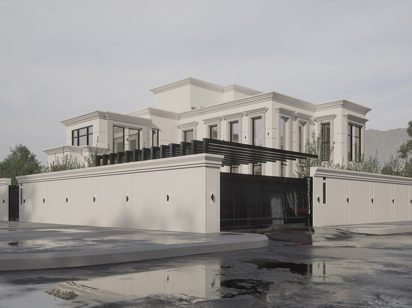 اسم وموقع المشروع :  الكلاسيكية الانيقة – الامارات الفجيرة     التصنيف :  سكني    المساحة :  800 متر مربع    حالة المشروع :   قيد التصميم