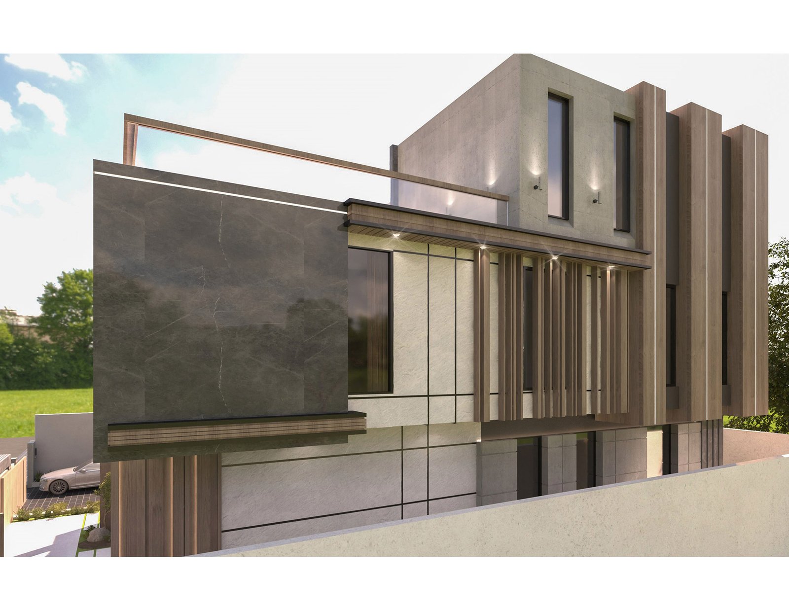 اسم وموقع المشروع :  الفخامة الراقية – الامارات الشارقة      التصنيف :  سكني     المساحة :  950 متر مربع    حالة المشروع :   قيد الانشاء