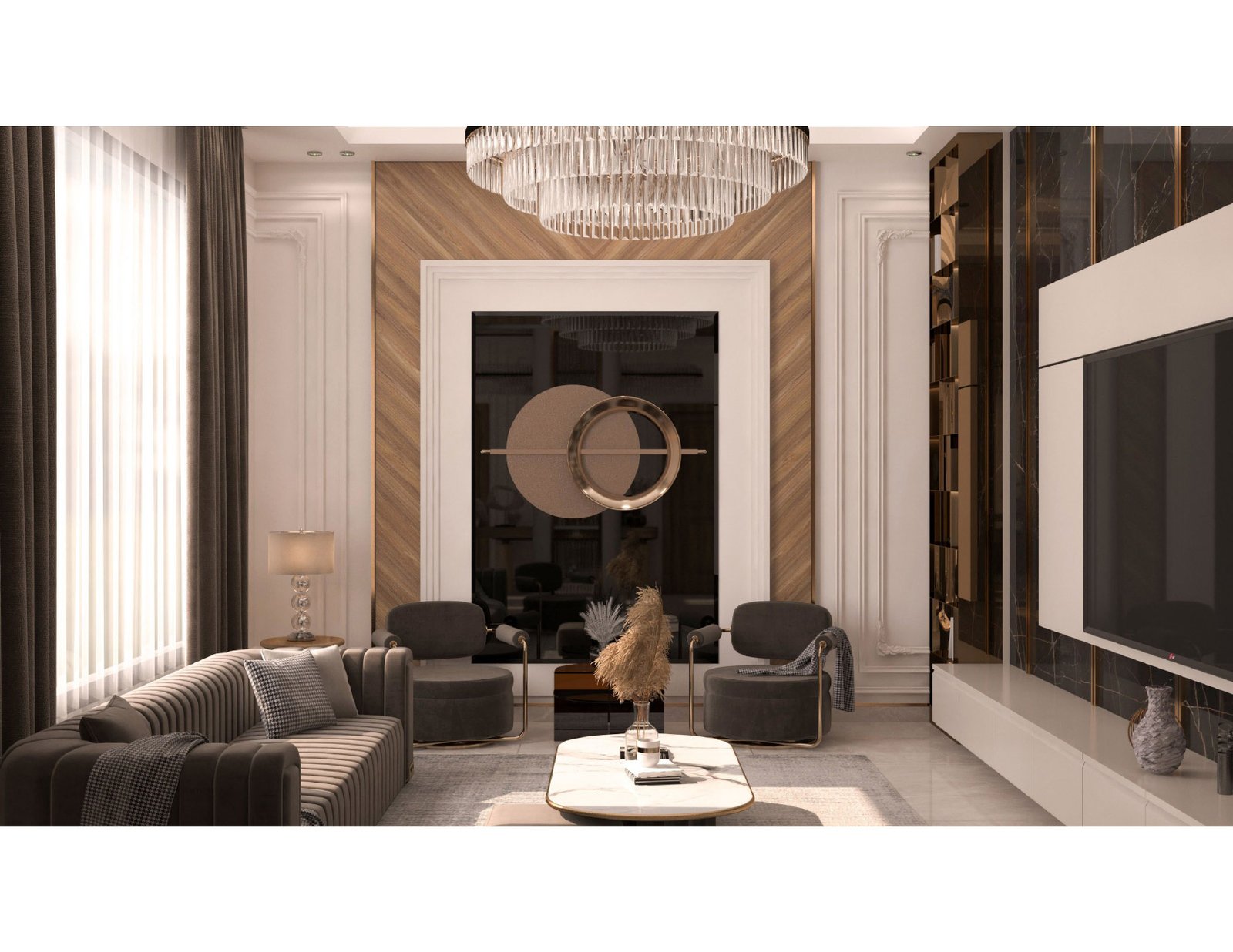 اسم وموقع المشروع :  كلاسيك واناقة خالدة – الامارات الشارقة      التصنيف :  تصميم داخلي - خاص     المساحة :  900 متر مربع    حالة المشروع :   قيد الانشاء