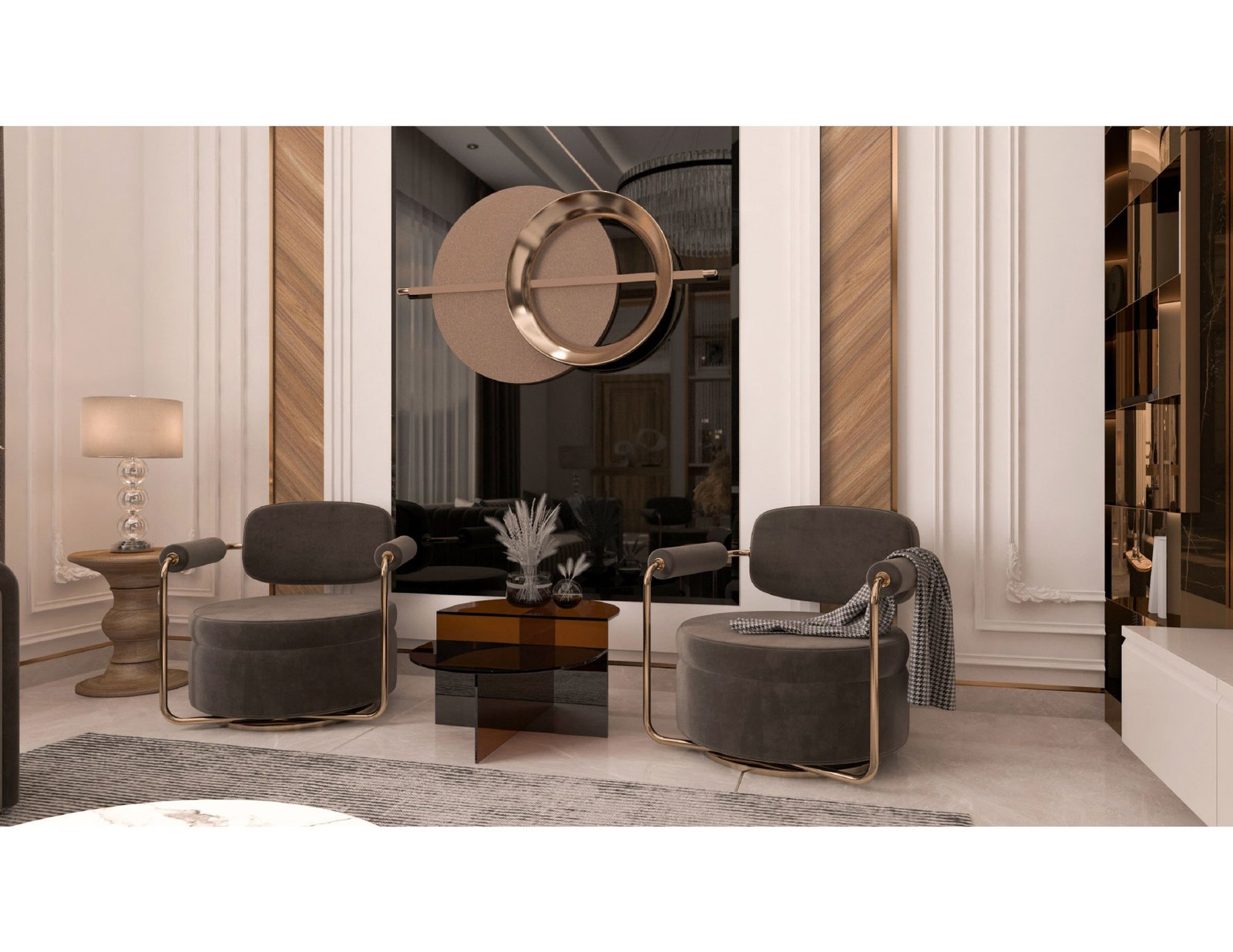 اسم وموقع المشروع :  كلاسيك واناقة خالدة – الامارات الشارقة      التصنيف :  تصميم داخلي - خاص     المساحة :  900 متر مربع    حالة المشروع :   قيد الانشاء