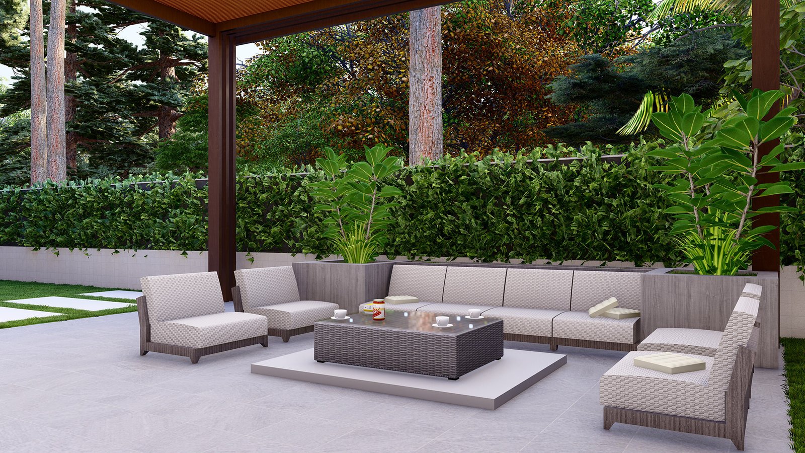 اسم وموقع المشروع :  استراحة خاصة – الامارات العين      التصنيف :  حديقة - خاص     المساحة :  360 متر مربع    حالة المشروع :   مكتمل