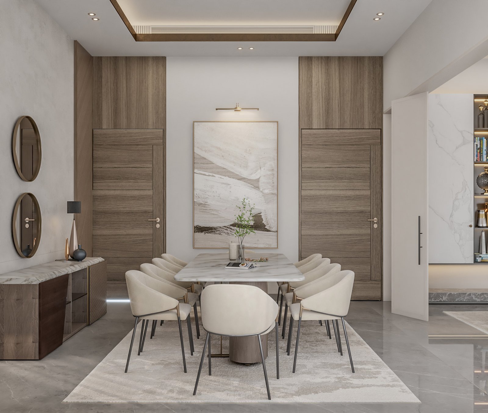 اسم وموقع المشروع :  الهوية الحديثة والبساطة – الامارات ابوظبي      التصنيف :  تصميم داخلي - خاص     المساحة :  850 متر مربع    حالة المشروع :   قيد الانشاء