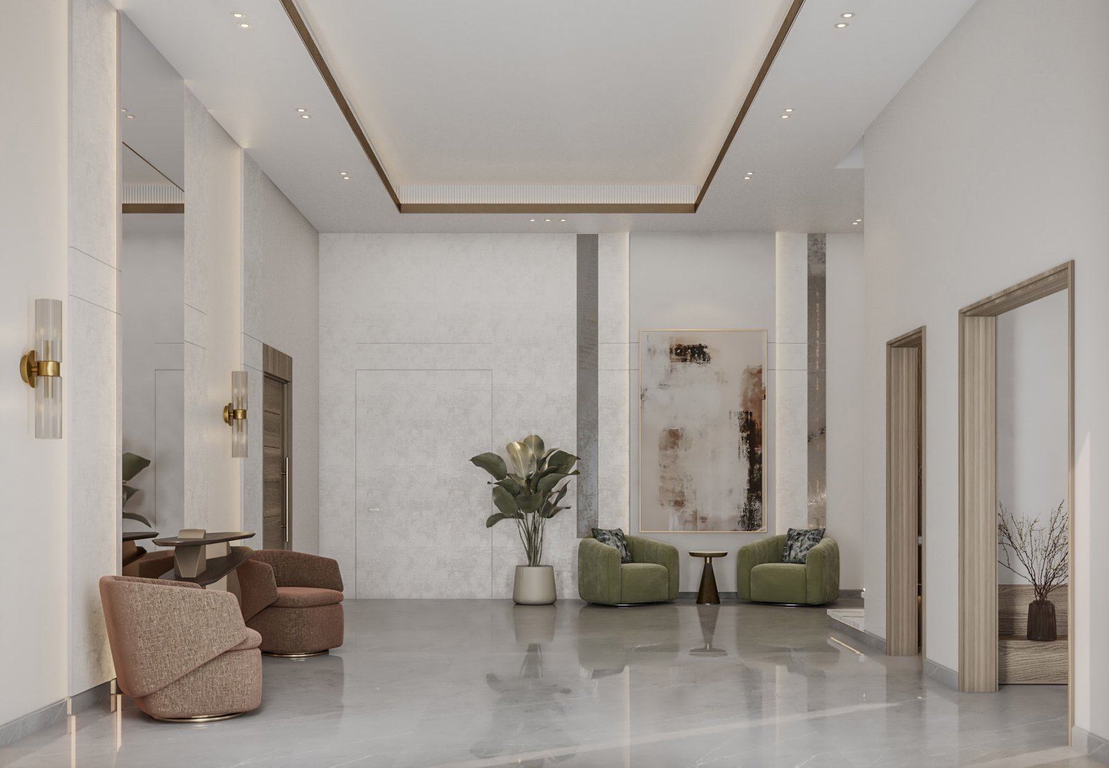 اسم وموقع المشروع :  الهوية الحديثة والبساطة – الامارات ابوظبي      التصنيف :  تصميم داخلي - خاص     المساحة :  850 متر مربع    حالة المشروع :   قيد الانشاء