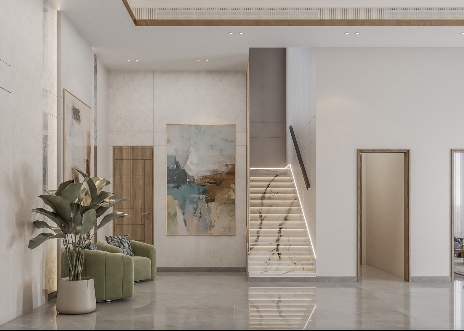 اسم وموقع المشروع :  الهوية الحديثة والبساطة – الامارات ابوظبي      التصنيف :  تصميم داخلي - خاص     المساحة :  850 متر مربع    حالة المشروع :   قيد الانشاء