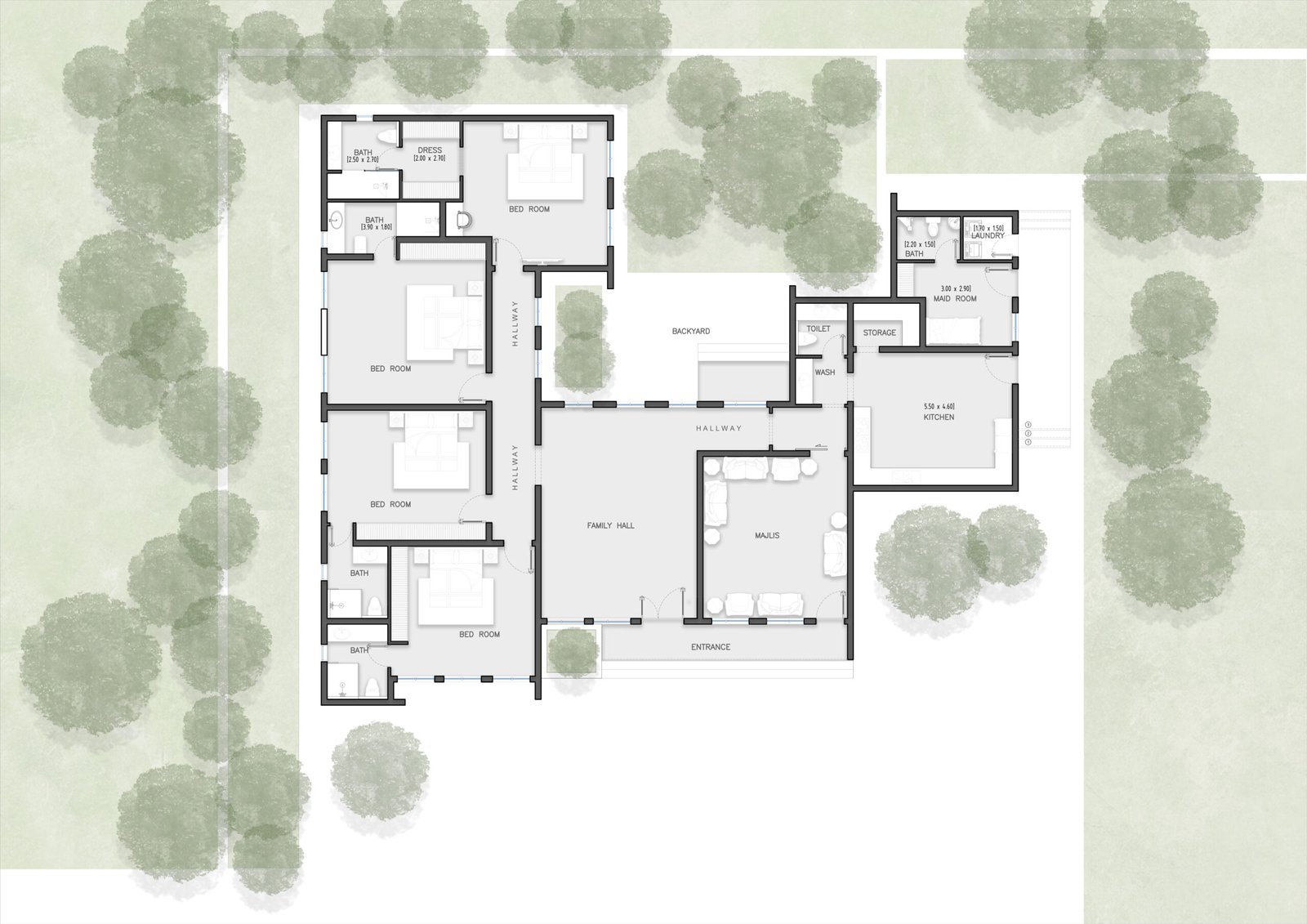 اسم وموقع المشروع :  المنزل البسيط – الامارات الفجيرة    التصنيف :  سكني    المساحة :  330 متر مربع    حالة المشروع :   قيد التصميم